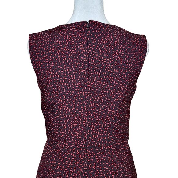 Ann Taylor Sheath Dress Black Burgundy Red Polka Dots Sleeveless Women's size 00 - Picture 5 of 11